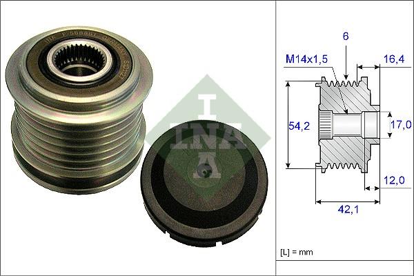 INA 535 0181 10 - Remenica, alternator parts5.com