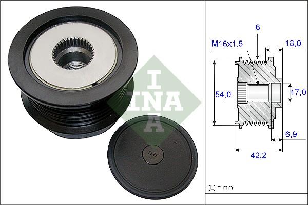 INA 535 0188 10 - Alternatör kasnağı parts5.com