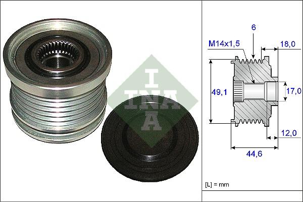 INA 535 0182 10 - Szíjtárcsa, generátor parts5.com