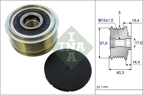 INA 535 0187 10 - Fulie, alternator parts5.com