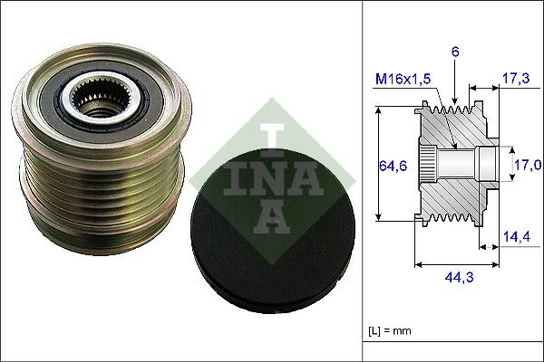 INA 535 0130 10 - Pulley, alternator, freewheel clutch parts5.com