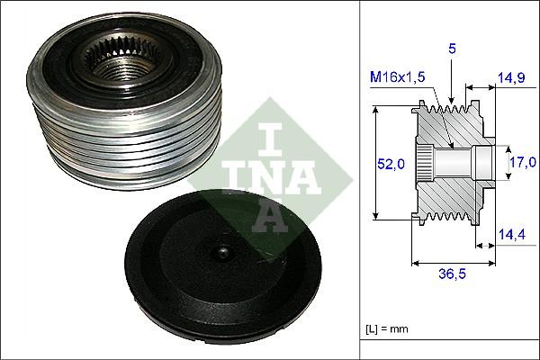 INA 535 0129 10 - Τροχαλία ιμάντα , γεννήτρια parts5.com