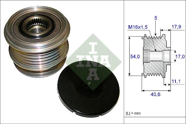 INA 535 0121 10 - Pulley, alternator, freewheel clutch parts5.com