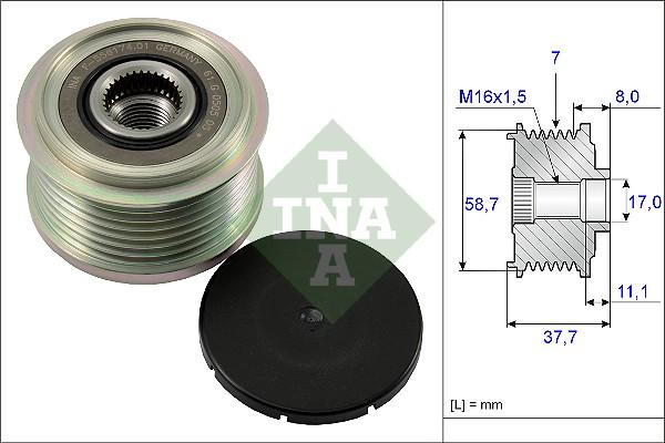 INA 535 0128 10 - Fulie, alternator parts5.com