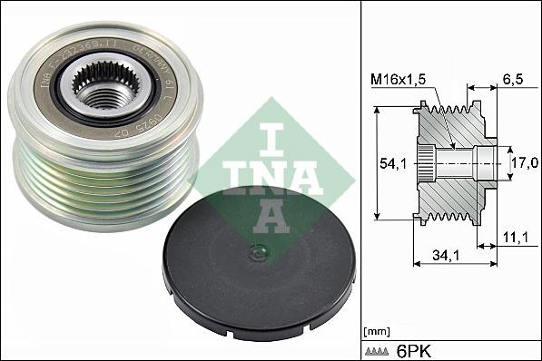 INA 535 0179 10 - Szíjtárcsa, generátor parts5.com