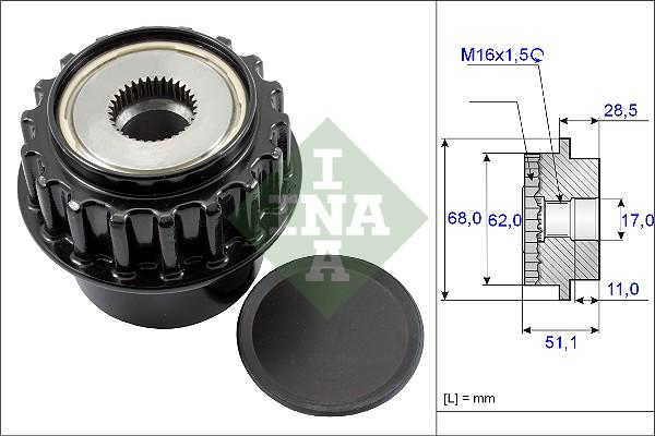 INA 535 0175 10 - Fulie, alternator parts5.com