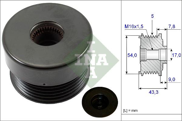 INA 535 0172 10 - Pulley, alternator, freewheel clutch parts5.com