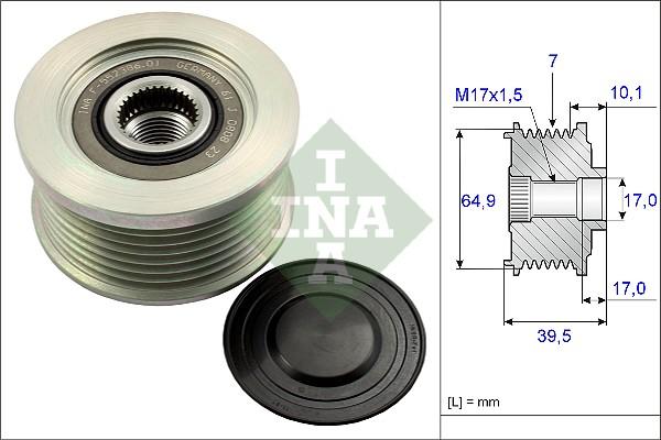 INA 535 0177 10 - Polea, alternador parts5.com