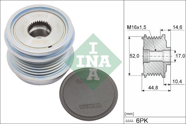 INA 535 0343 10 - Fulie, alternator parts5.com