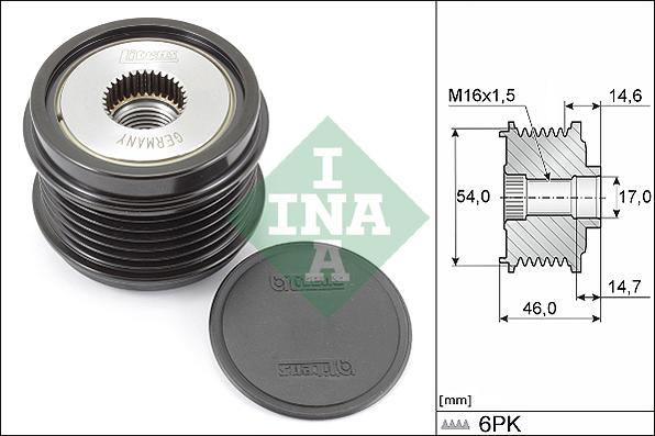 INA 535 0308 10 - Polea, alternador parts5.com