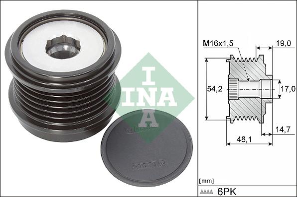 INA 535 0310 10 - Pulley, alternator, freewheel clutch parts5.com