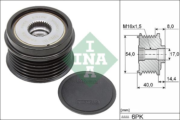 INA 535 0334 10 - Polea, alternador parts5.com