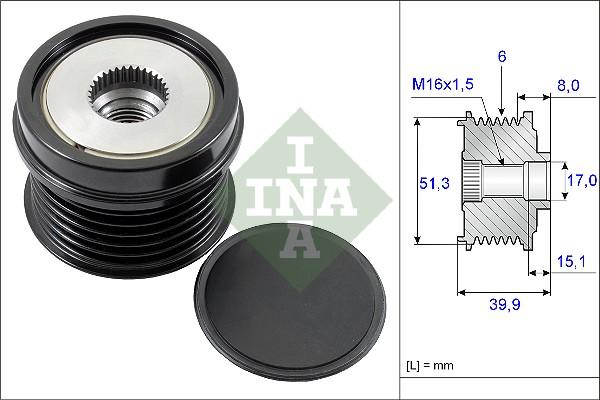 INA 535 0252 10 - Koło pasowe, alternator parts5.com