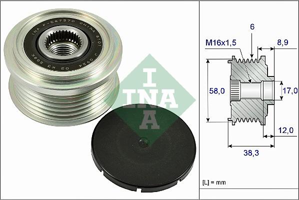 INA 535 0266 10 - Rihmaratas,generaator parts5.com