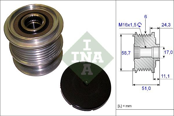 INA 535 0200 10 - Fulie, alternator parts5.com