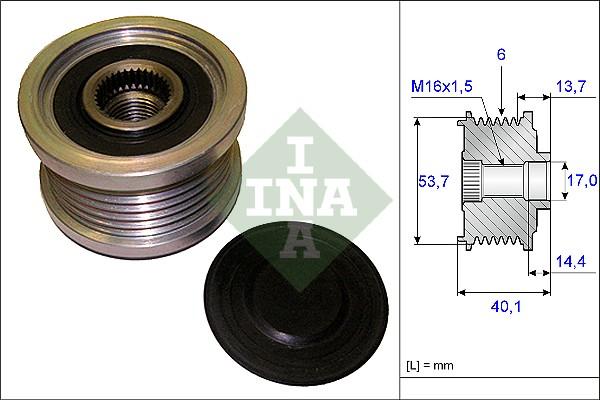 INA 535 0202 10 - Τροχαλία ιμάντα , γεννήτρια parts5.com