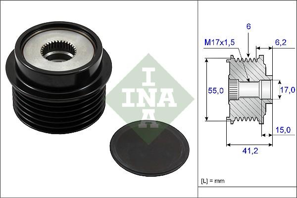 INA 535 0231 10 - Polea, alternador parts5.com