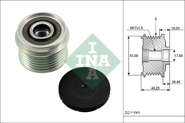 INA 535 0233 10 - Fulie, alternator parts5.com