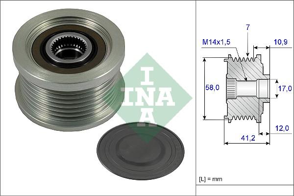 INA 535 0232 10 - Polea, alternador parts5.com