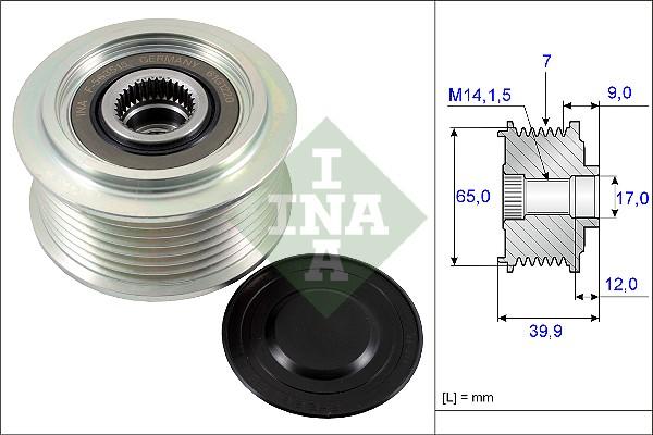 INA 535 0229 10 - Hihnapyörä, laturi parts5.com