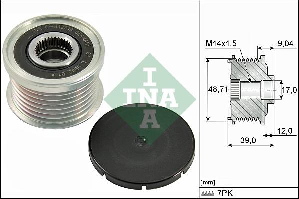 INA 535 0275 10 - Fulie, alternator parts5.com