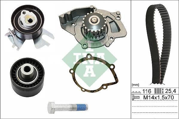 INA 530 0449 30 - Pompa wodna + zestaw paska rozrządu parts5.com