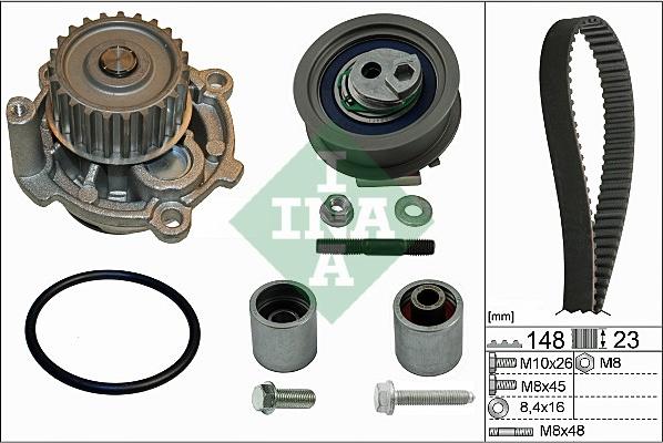 INA 530 0445 32 - Set pompa apa + curea dintata parts5.com