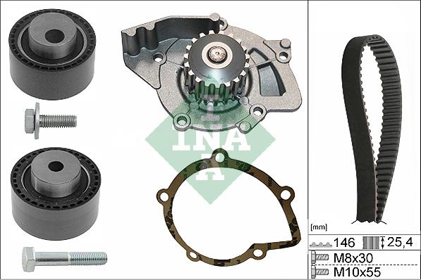 INA 530 0446 31 - Bomba de agua + kit correa distribución parts5.com