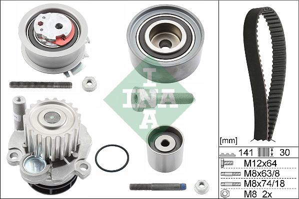 INA 530 0463 30 - Водяной насос + комплект зубчатого ремня parts5.com