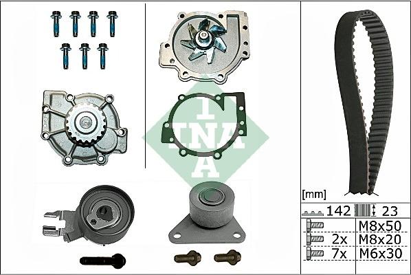 INA 530 0467 30 - Pompe à eau + kit de courroie de distribution parts5.com