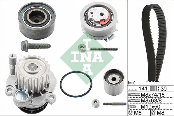 INA 530 0405 30 - Pumpa za vodu + komplet zupčastog kaiša parts5.com