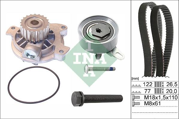 INA 530 0406 30 - Set pompa apa + curea dintata parts5.com