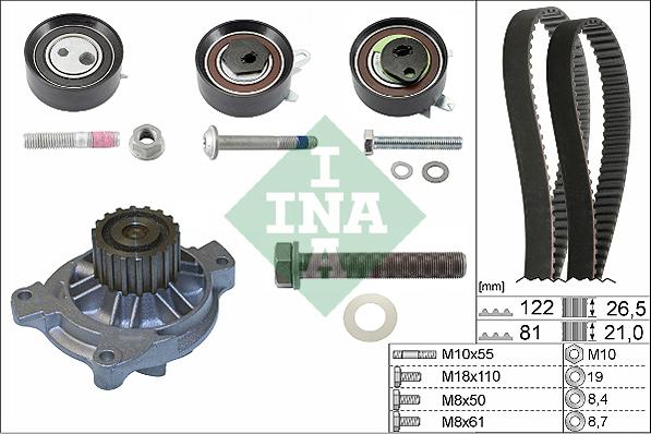 INA 530 0484 31 - Bomba de agua + kit correa distribución parts5.com