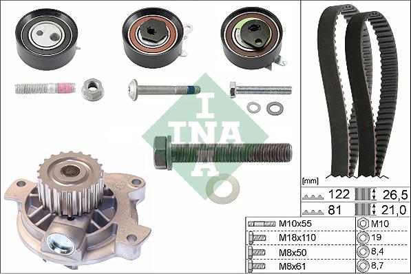 INA 530 0483 30 - Pumpa za vodu + komplet zupčastog kaiša parts5.com