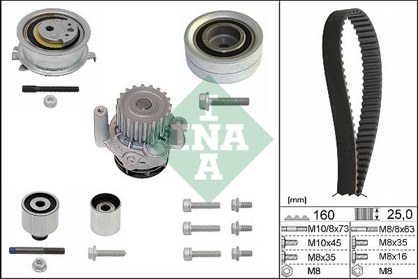 INA 530 0550 32 - Set pompa apa + curea dintata parts5.com