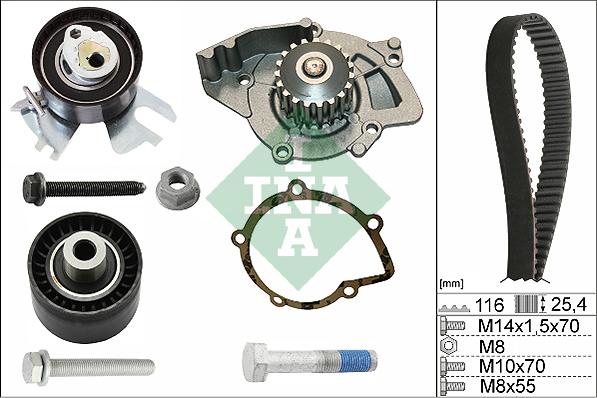 INA 530 0558 31 - Bomba de agua + kit correa distribución parts5.com