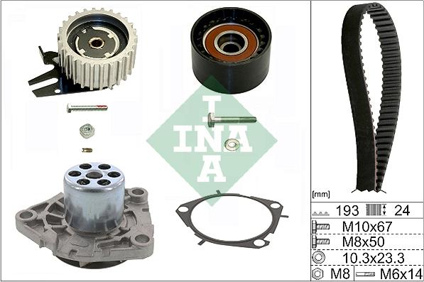 INA 530 0561 30 - Vesipumppu + jakohihnasarja parts5.com