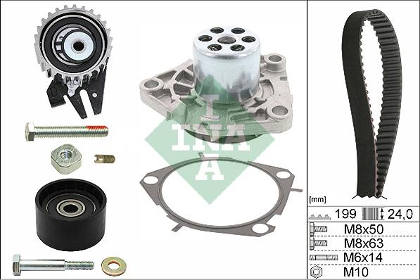 INA 530 0562 30 - Water Pump & Timing Belt Set parts5.com