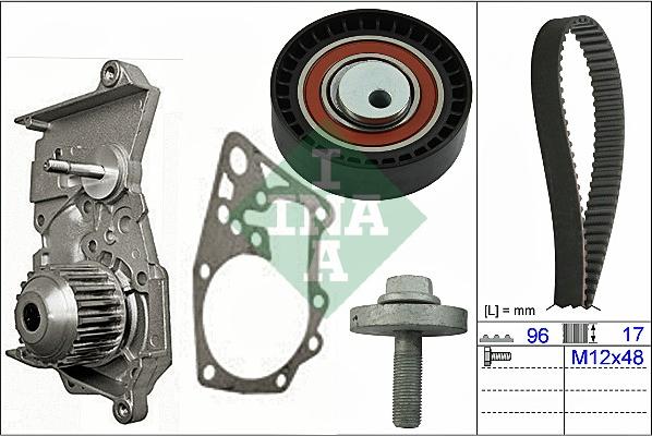 INA 530 0604 30 - Bomba de agua + kit correa distribución parts5.com