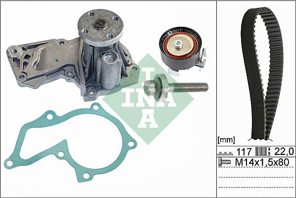 INA 530 0605 30 - Bomba de agua + kit correa distribución parts5.com