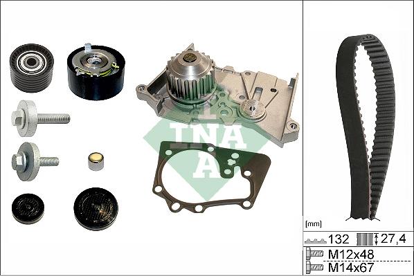 INA 530 0639 30 - Bomba de agua + kit correa distribución parts5.com