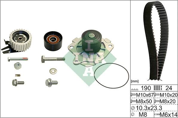 INA 530 0624 30 - Bomba de agua + kit correa distribución parts5.com