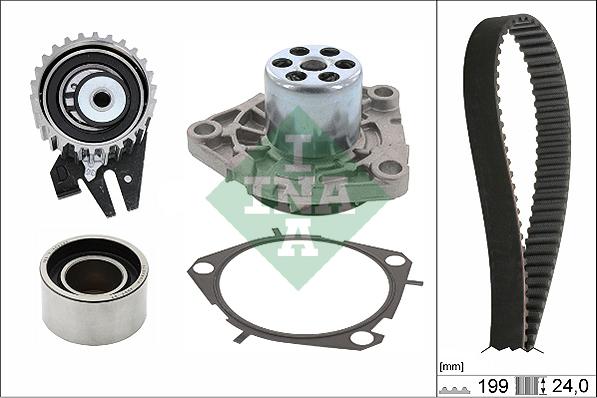 INA 530 0625 30 - Vesipumppu + jakohihnasarja parts5.com