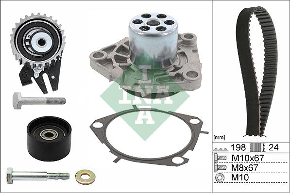 INA 530 0626 30 - Bomba de agua + kit correa distribución parts5.com