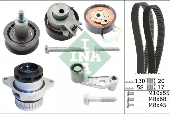 INA 530 0089 30 - Vesipumppu + jakohihnasarja parts5.com