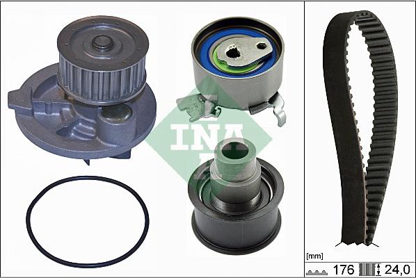 INA 530 0079 30 - Vízpumpa + fogasszíj készlet parts5.com