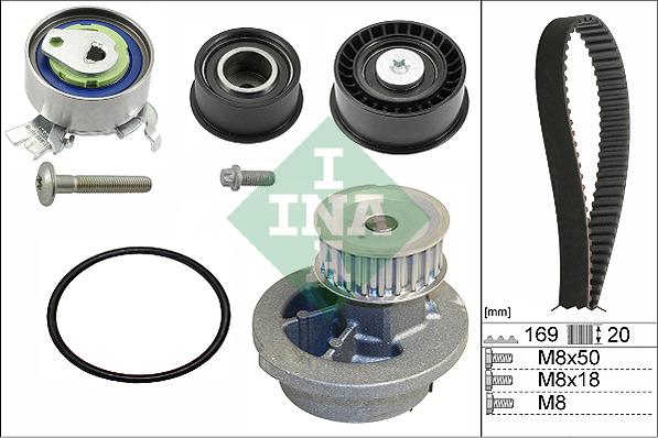 INA 530 0078 30 - Vesipumppu + jakohihnasarja parts5.com