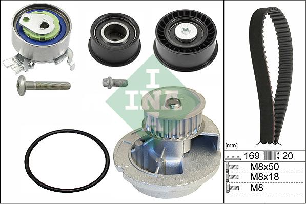 INA 530 0078 31 - Vesipumppu + jakohihnasarja parts5.com