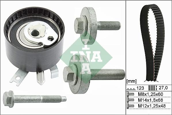 INA 530 0197 10 - Komplet (kit) zobatega jermena parts5.com