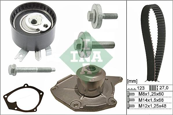 INA 530 0197 31 - Vízpumpa + fogasszíj készlet parts5.com